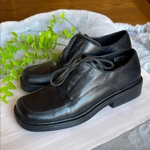 Dockers Black Leather Oxfords Classic Formal Design